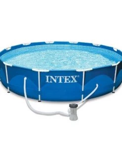 Intex 12'x30" Metal Frame Swimming Pool with Filter Pump & 2 Pool Cover