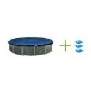 Swimline 24 Foot Round Swimming Pool Winter Cover and 3 4x4 Air Closing Pillows