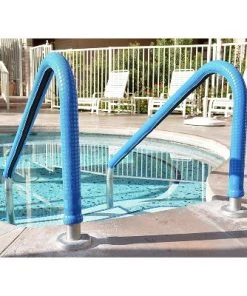 KoolGrips Comfort Cover 8 Foot Neoprene Zippered Hand Grip Rail Slip Cover Sleeve for In Ground and Above Ground Swimming Pools, Royal Blue