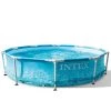 Intex 28207EH 10 Feet x 30 Inch Metal Frame Outdoor Backyard Above Ground Circular Beachside Swimming Pool with Filter Pump and Protective Canopy