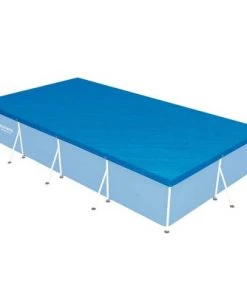 Bestway Flowclear Pro Rectangular UV Resistant Polyethylene Above Ground Swimming Pool Cover with Ropes (Pool Not Included)