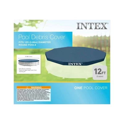 Intex 28031E 12 Foot Round Frame Set Easy Above Ground Swimming Pool Debris Cover with Tie-Down Ropes and Drain Holes, (Pool Sold Separately) 2 Intex 28031E 12 Foot Round Frame Set Easy Above Ground Swimming Pool Debris Cover with Tie-Down Ropes and Drain Holes, (Pool Sold Separately) - Image 2