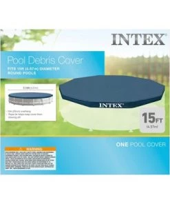 Intex 28032E 15 Foot Round Above Ground Swimming Pool Cover, (Pool Cover Only)
