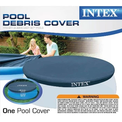 Intex 28020E 7.3 Feet Easy Set Swimming Pool Debris Vinyl Cover Tarp, Blue 2 Intex 28020E 7.3 Feet Easy Set Swimming Pool Debris Vinyl Cover Tarp, Blue - Image 2