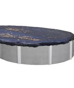 Swimline 18 x 33 Foot Oval Above Ground Heavy Winter Swimming Pool Cover, Blue