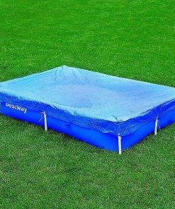 Bestway 58103 Flowclear 7'4" x 60" Floating Rectangle Debris Above Ground Swimming Pool Cover for Steel Pro and Power Frame Pools (Pool Not Included)