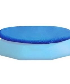 Bestway Flowclear Fast Set Round PVC Swimming Pool Debris Cover (Pool Not Included) with Rope and Drain Holes, Blue