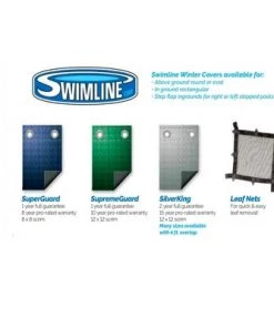 Swimline PCO1432 28' Round Above Ground Silver King Swimming Pool Cover with Included 4' Overlap and Tie Down Ropes, (Pool Cover Only)