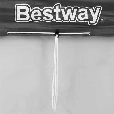 Bestway 58248 PVC 14 Foot Debris Swimming Pool Cover for Pro Frame Pools (Pool Not Included), Black with Drain Holes and Tie-down Ropes 2 Bestway 58248 PVC 14 Foot Debris Swimming Pool Cover for Pro Frame Pools (Pool Not Included), Black with Drain Holes and Tie-down Ropes - Image 2