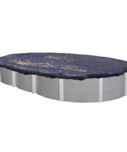 Swimline 15x30 Ft. Heavy Duty Oval Above Ground Winter Swimming Pool Cover, Blue