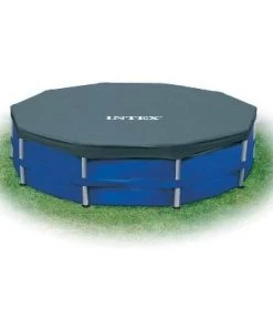 Intex 15 Foot Round Frame Easy Set Above Ground Swimming Pool Cover (2 Pack)