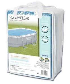Bestway Flowclear 14" by 8'2” Polyethylene Oval Shaped Above Ground and In Ground Solar Swimming Pool Cover, Cover Only, Blue -Swimming Pools Sales unnamed file 1961