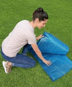 Bestway Flowclear 14" by 8'2” Polyethylene Oval Shaped Above Ground and In Ground Solar Swimming Pool Cover, Cover Only, Blue -Swimming Pools Sales unnamed file 1962