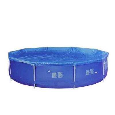 Pool Central Apertured Round Swimming Pool Cover with Rope Ties 18' - Blue 2 Pool Central Apertured Round Swimming Pool Cover with Rope Ties 18' - Blue - Image 2