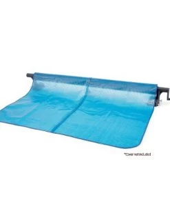 Intex Heavy Duty Aluminum Adjustable Solar Above Ground Pool Cover Reel with Locking Mechanism for Rectangle Frame Pool, Cover Not Included