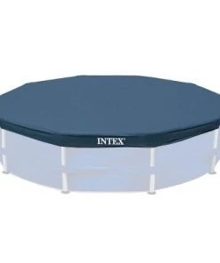 Intex 15 Foot Round Debris Cover and Vinyl Solar Cover for Above Ground Pools