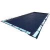 Swimline 18 x 36 Foot Dark Blue Rectangular In Ground Winter Pool Cover with Water Tubes
