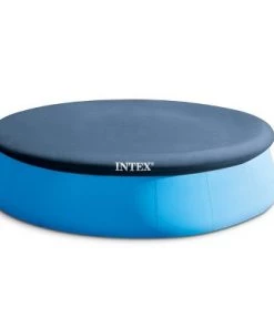 Intex 13 Foot Easy Set Rope Tie PVC Pool Cover w/ Type A/C Filter Cartridges