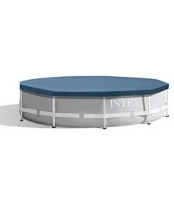 Intex Round Metal Frame Pool Cover, Blue, 10 ft