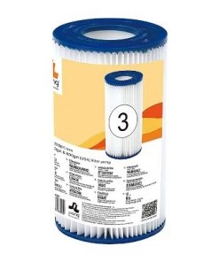 JLeisure Avenli 290589 4.17 x 8" Filter Cartridge Replacement Part for Jilong and Intex Filter 530, 800, and 1,000 Gallon Swimming Pools (4 Pack)