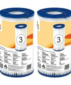 JLeisure Avenli 290589 4.17 x 8" Filter Cartridge Replacement Part for Jilong and Intex Filter 530, 800, and 1,000 Gallon Swimming Pools (2 Pack)