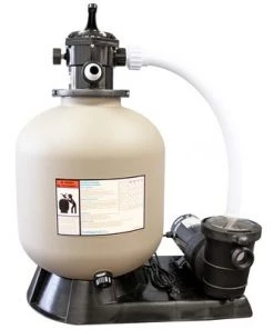 Swimline 72420 HydroTools 24 Inch A/G 1.2 HP Sand Filter Combo Pool Cleaning System Pump for Above Ground Pools with 4 Way Function Valve, Gray