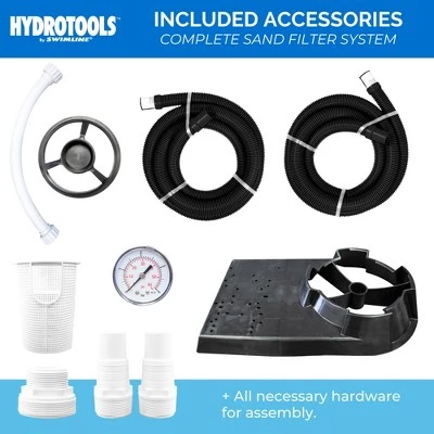 Swimline 72420 HydroTools 24 Inch A/G 1.2 HP Sand Filter Combo Pool Cleaning System Pump for Above Ground Pools with 4 Way Function Valve, Gray 4 Swimline 72420 HydroTools 24 Inch A/G 1.2 HP Sand Filter Combo Pool Cleaning System Pump for Above Ground Pools with 4 Way Function Valve, Gray - Image 4