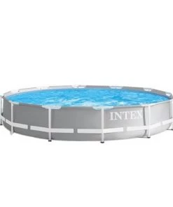 Intex 26711EH 12ft x 30in Prism Metal Frame Above Ground Swimming Pool with 530 GPH GCFI Filter Pump and Protective Canopy and fits up to 6 People