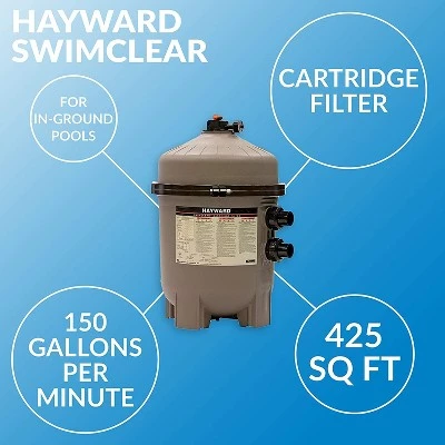 Hayward W3C4030 SwimClear 425 Square Feet Outdoor In Ground Swimming Pool Cartridge Filter with Rapid Release Air Valve and Secure Flange Clamp 1 Hayward W3C4030 SwimClear 425 Square Feet Outdoor In Ground Swimming Pool Cartridge Filter with Rapid Release Air Valve and Secure Flange Clamp