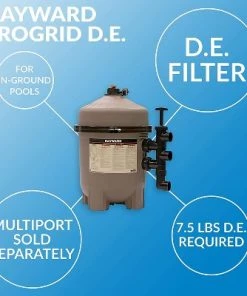 Hayward W3DE6020 ProGrid 60 Square Foot High Capacity 120 Gallons Per Minute DE Filter for Large In Ground Swimming Pools and Spas