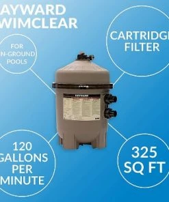 Hayward W3C3030 325 Square Feet SwimClear Outdoor In Ground Swimming Pool Cartridge Filter with Rapid Release Air Valve and Secure Flange Clamp