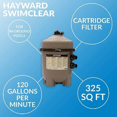 Hayward W3C3030 325 Square Feet SwimClear Outdoor In Ground Swimming Pool Cartridge Filter with Rapid Release Air Valve and Secure Flange Clamp 1 Hayward W3C3030 325 Square Feet SwimClear Outdoor In Ground Swimming Pool Cartridge Filter with Rapid Release Air Valve and Secure Flange Clamp