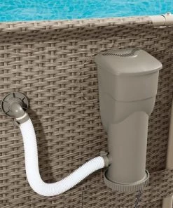 Summer Waves P53FX150N SkimmerPlus 1500 Gallon Framed Swimming Pool Water Cleaning Filter Pump System for Above Ground Pools, Gray