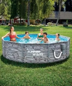 Summer Waves P2W01030A 10 Foot Diameter Round Stone Slate Print Metal Frame Above Ground Back Yard Family Swimming Pool with SkimmerPlus Filter Pump 5 Summer Waves P2W01030A 10 Foot Diameter Round Stone Slate Print Metal Frame Above Ground Back Yard Family Swimming Pool with SkimmerPlus Filter Pump -Swimming Pools Sales unnamed file 237