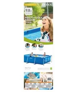 Intex 28272EH 9.8ft x 29.5in Rectangular Frame Outdoor Easy Assemble Above Ground Swimming Pool with Flow Control Valve for Draining -Swimming Pools Sales unnamed file 244