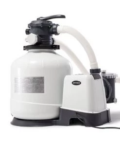 Intex 3000 GPH Above Ground Pool GFCI Sand Filter Pump and Automatic Pool Vacuum