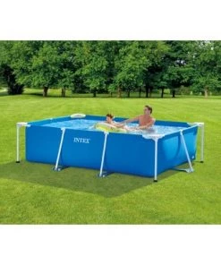 Intex 8.5ft x 26in Rectangular Frame Above Ground Quick Easy Set Up Backyard Outdoor Swimming Pool with Drain Plug, Blue -Swimming Pools Sales unnamed file 257