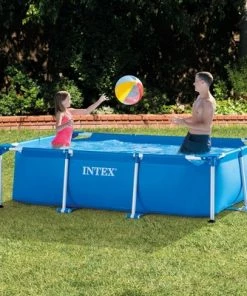 Intex 8.5ft x 26in Rectangular Frame Above Ground Quick Easy Set Up Backyard Outdoor Swimming Pool with Drain Plug, Blue -Swimming Pools Sales unnamed file 258