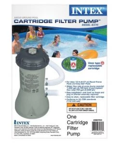 Intex 12x2.5 Ft Metal Frame Pool w/ Intex Swimming Pool Filter Pump System