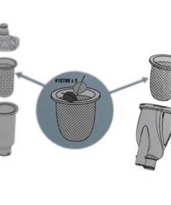 Intex 25005 Vacuum Debris Bag Replacement Part with Ring Compatible with Intex 28003E Deluxe Pool Maintenance Kit, Easy and Quick Installation