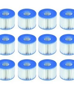 Intex 6 x 29001E B00PUZW3N2 PureSpa Type S1 Easy Set Pool Cartridges (12 Filters) | 2, Count (Pack of 1), Blue