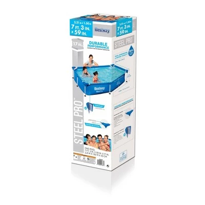 Bestway 56545E Steel Pro Outdoor Rectangular Frame Above Ground Family Kids Swimming Pool with Easy Setup, Blue 2 Bestway 56545E Steel Pro Outdoor Rectangular Frame Above Ground Family Kids Swimming Pool with Easy Setup, Blue - Image 2