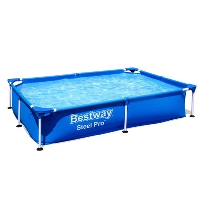 Bestway 56545E Steel Pro Outdoor Rectangular Frame Above Ground Family Kids Swimming Pool with Easy Setup, Blue 5 Bestway 56545E Steel Pro Outdoor Rectangular Frame Above Ground Family Kids Swimming Pool with Easy Setup, Blue - Image 5