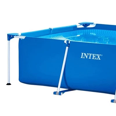 Intex 86" x 23" Rectangular Frame Above Ground Outdoor Home Backyard Splash Swimming Pool with Flow Control Valve for Draining 1 Intex 86" x 23" Rectangular Frame Above Ground Outdoor Home Backyard Splash Swimming Pool with Flow Control Valve for Draining
