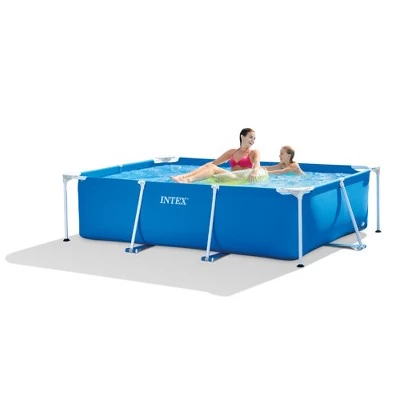 Intex 86" x 23" Rectangular Frame Above Ground Outdoor Home Backyard Splash Swimming Pool with Flow Control Valve for Draining 2 Intex 86" x 23" Rectangular Frame Above Ground Outdoor Home Backyard Splash Swimming Pool with Flow Control Valve for Draining - Image 2
