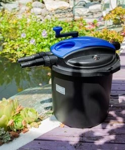 XtremepowerUS Pressurized Koi Pond Filter Bio Pressure Filter UV Sterilizer Up to 10000L Gal, Black