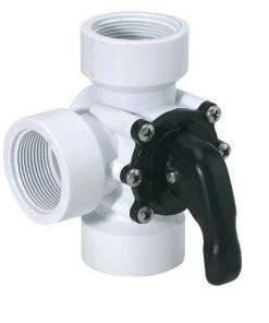 Swimline HydroTools Swimming Pool and Spa Standard All Female Threaded 3-Way Valve 1.5" - White/Black