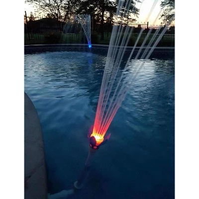 VMInnovations Magic Pool Fountain Water Powered Swimming Accessory Sprinkler Aerates with Color Changing LED Light Bulb for Use with 1.5 Inch Outlets (2 Pack) 2 VMInnovations Magic Pool Fountain Water Powered Swimming Accessory Sprinkler Aerates with Color Changing LED Light Bulb for Use with 1.5 Inch Outlets (2 Pack) - Image 2