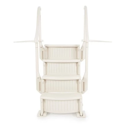 Confer Plastics Confer 4 Step Above Ground Outdoor Swimming Pool Ladder Stair Step System with Built-In Handrails for Safe Entry and Exit, Beige 2 Confer Plastics Confer 4 Step Above Ground Outdoor Swimming Pool Ladder Stair Step System with Built-In Handrails for Safe Entry and Exit, Beige - Image 2