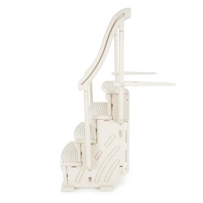 Confer Plastics Confer 4 Step Above Ground Outdoor Swimming Pool Ladder Stair Step System with Built-In Handrails for Safe Entry and Exit, Beige 3 Confer Plastics Confer 4 Step Above Ground Outdoor Swimming Pool Ladder Stair Step System with Built-In Handrails for Safe Entry and Exit, Beige - Image 3